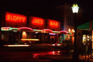 Sloppy Joe's Bar at night.