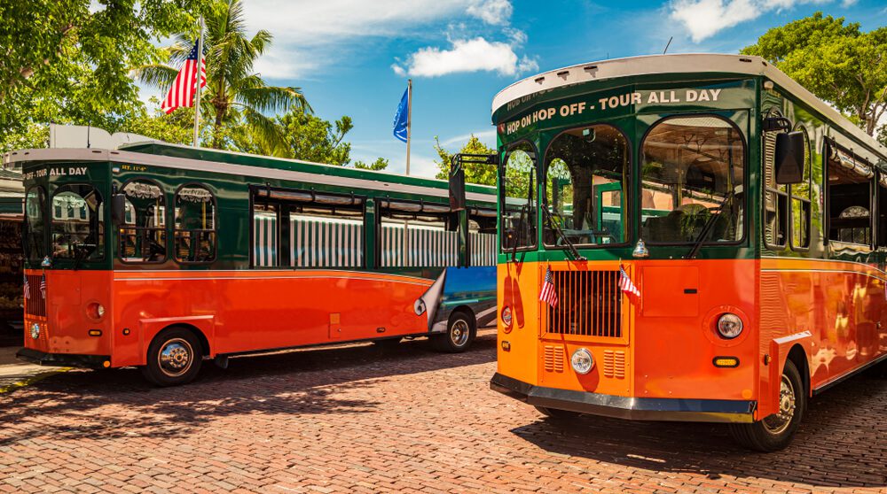 An image of a Key West trolley.